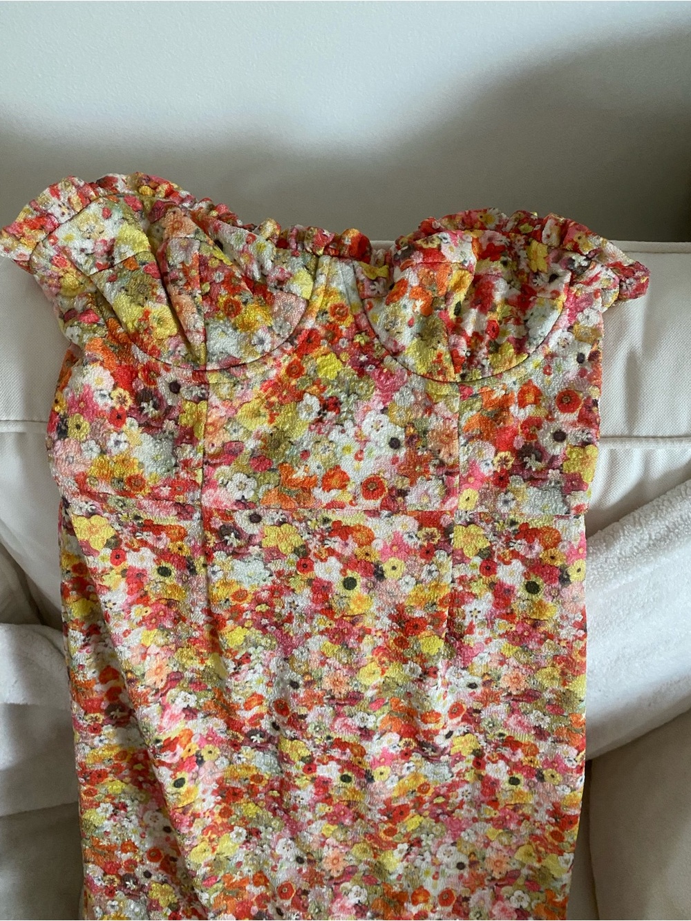 Marc Jacobs Floral Midi Dress in Pink, Orange, Yellow